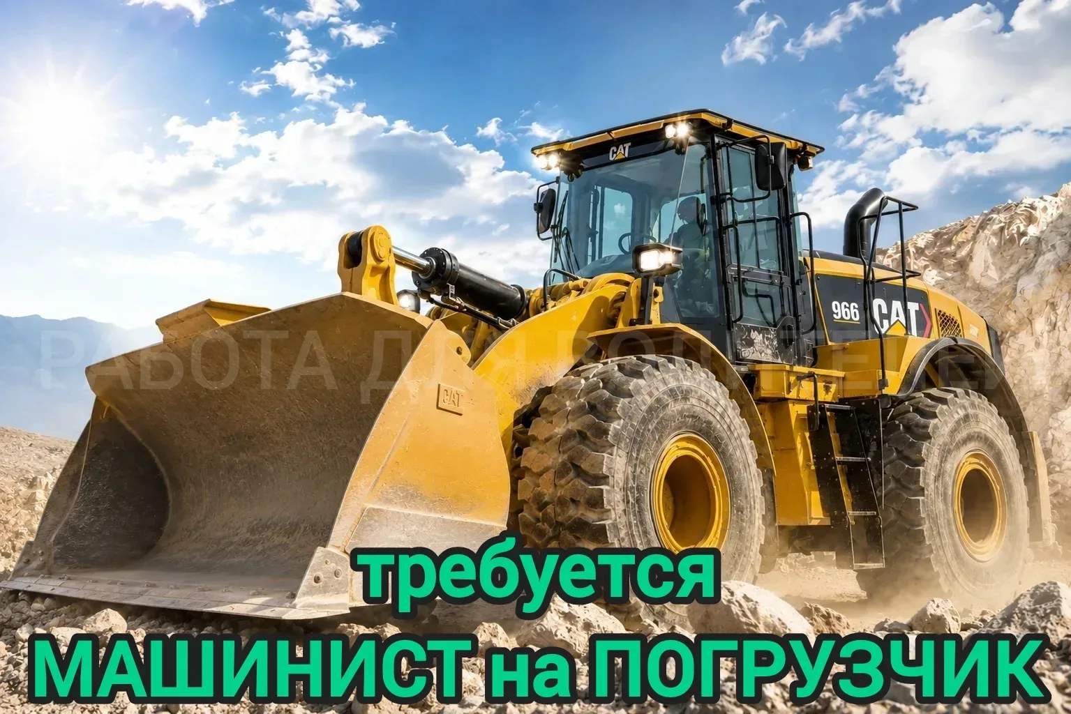 Вакансия  ✅ Машинист погрузчика САТ 966 (вахта) Москва, МЦК Лихоборы  👉 Зарплата: 100000руб. за 15 д