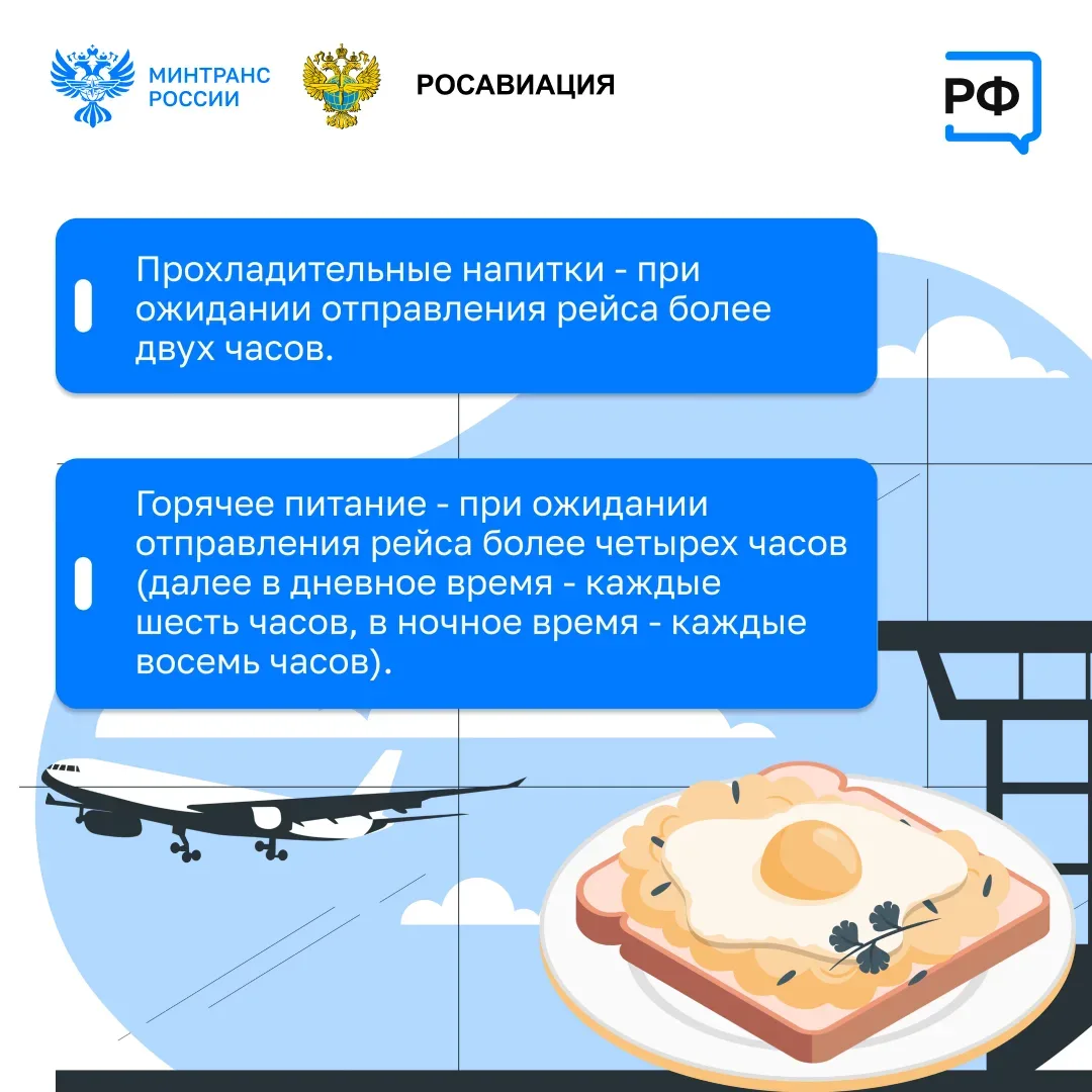 🛫 Комфорт пассажиров — в приоритете. Минтранс, Росавиация и Ространснадзор следят за обстановкой в а