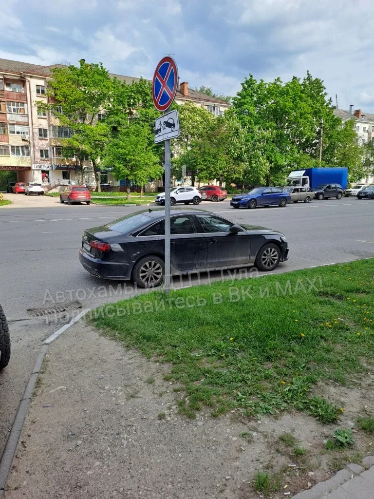 🤨«Это его место!». Фото от подписчика  ✍️«Тула, ул. Фрунзе, после перекрестка с Красноармейским прос