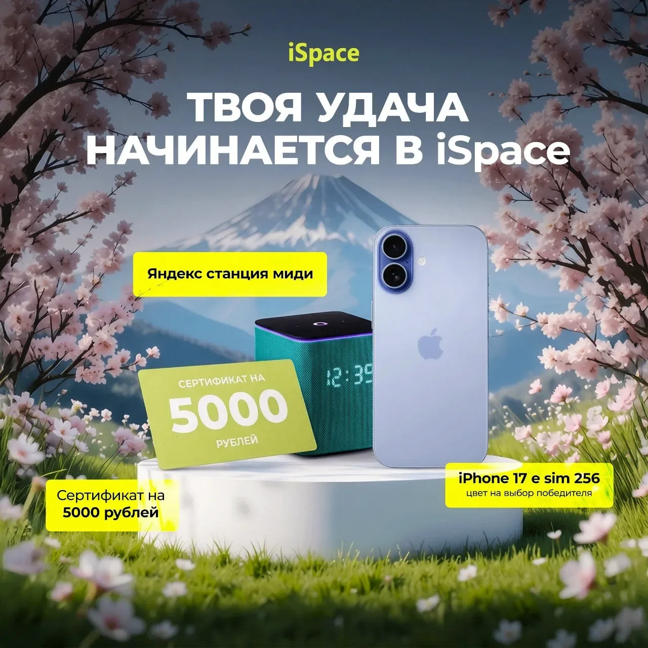 ✨ Твоя удача начинается в iSpacе!📱  Уникальный конкурс, где каждый из вас имеет шанс стать обладател