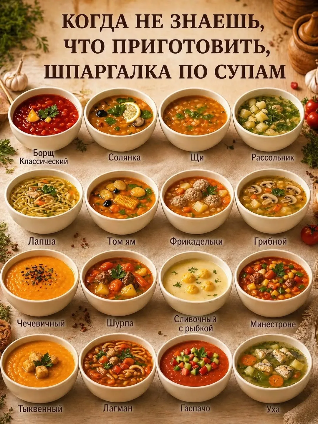 1. Борщ классический  Ингредиенты:  * Говядина на кости — 500 г * Свёкла — 2 шт. * Картофель — 3 шт.