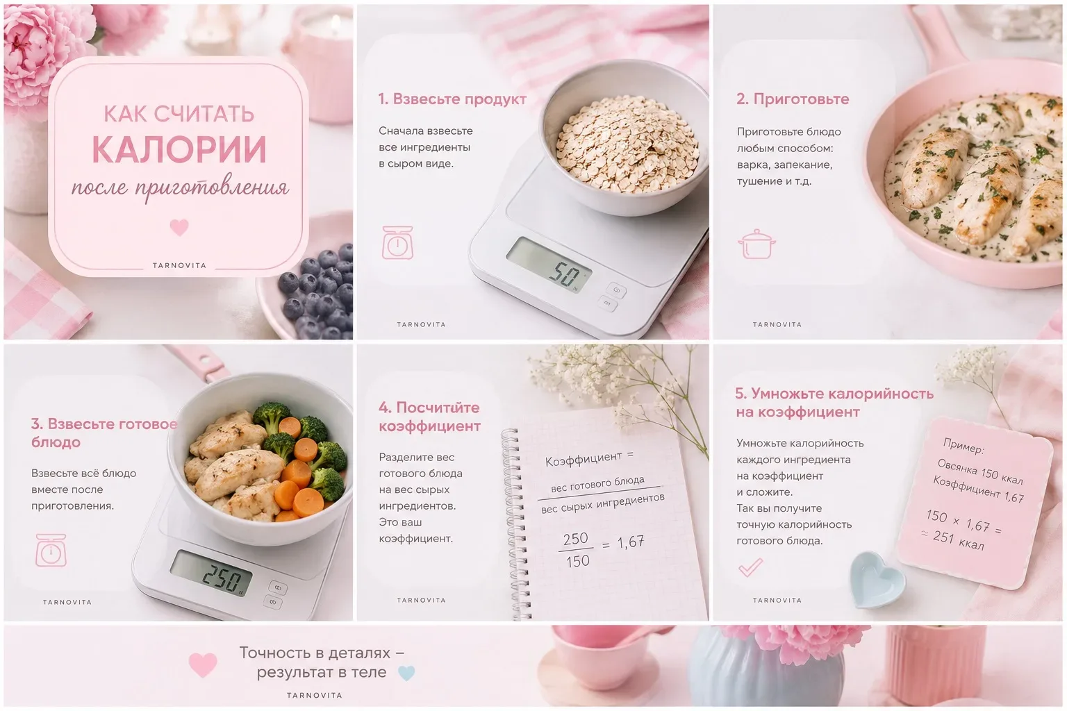 Это самый правильный способ для подсчета калорий готовых блюд✅