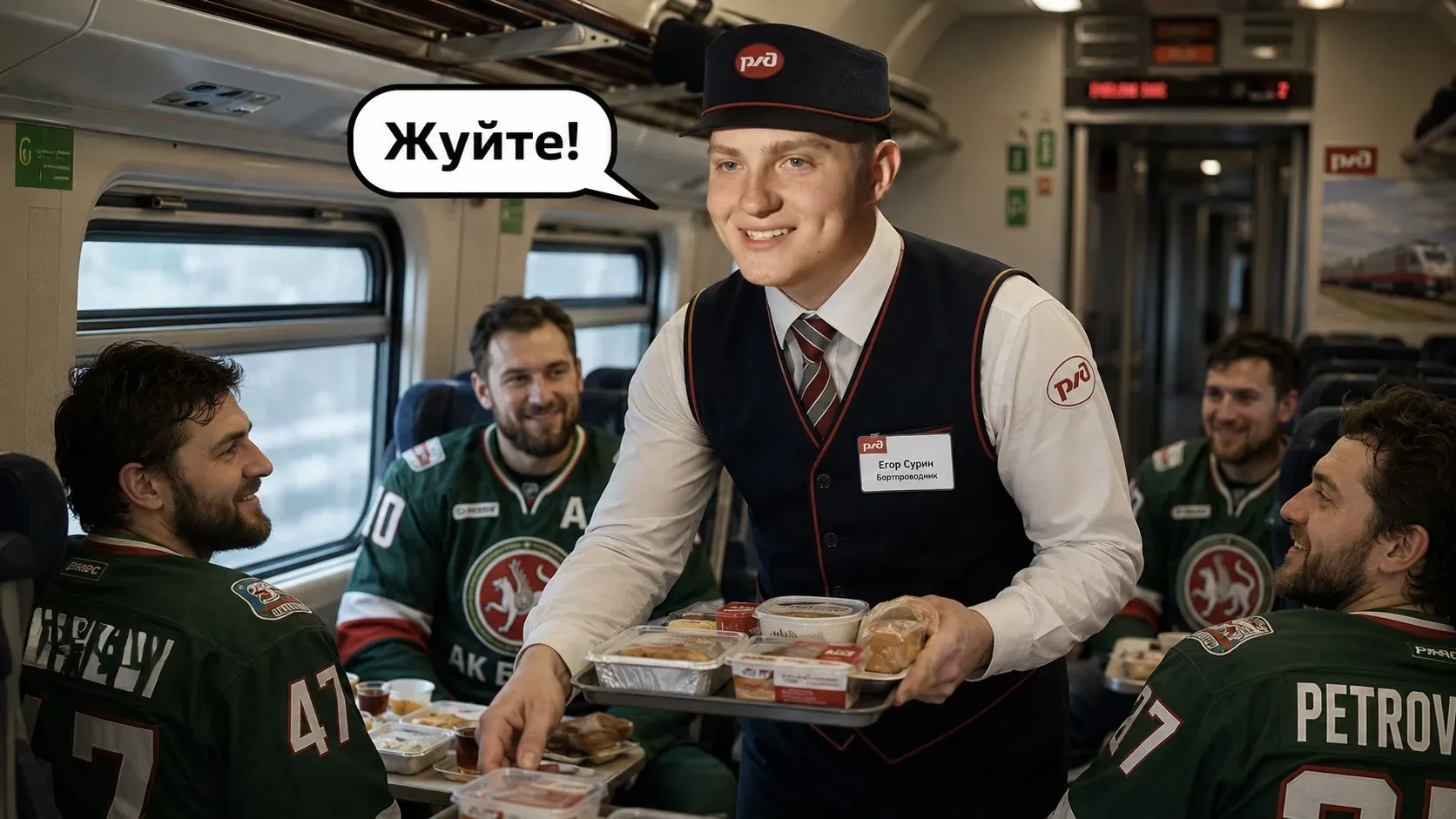 Команда Ак Барс благополучно добралась до Ярославля на поезде   Первый матч состоится уже завтра в 1