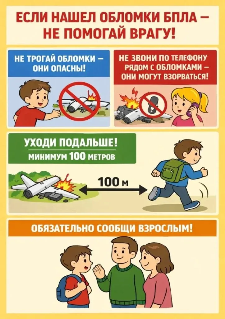 Рязанцам напомнили о правилах поведения при обнаружении БПЛА  Рязанская опергруппа напоминает, что о