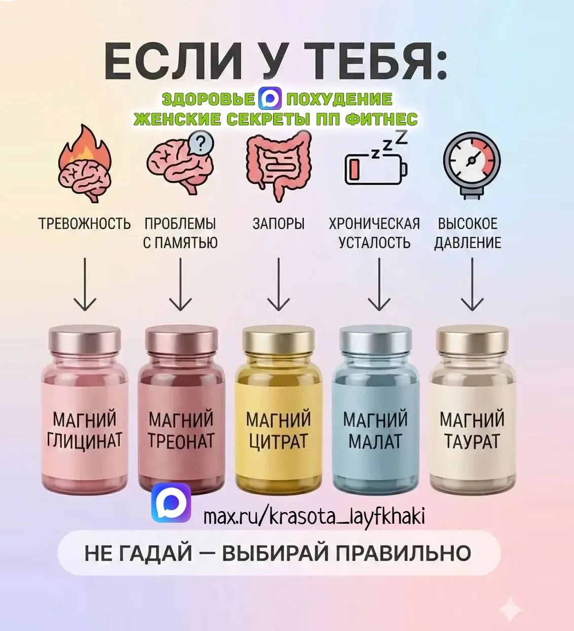 💊 Как правильно выбирать магний? Не гадай — выбирай правильно! ✨ Чувствуете что‑то из этого? 🤔 * тре