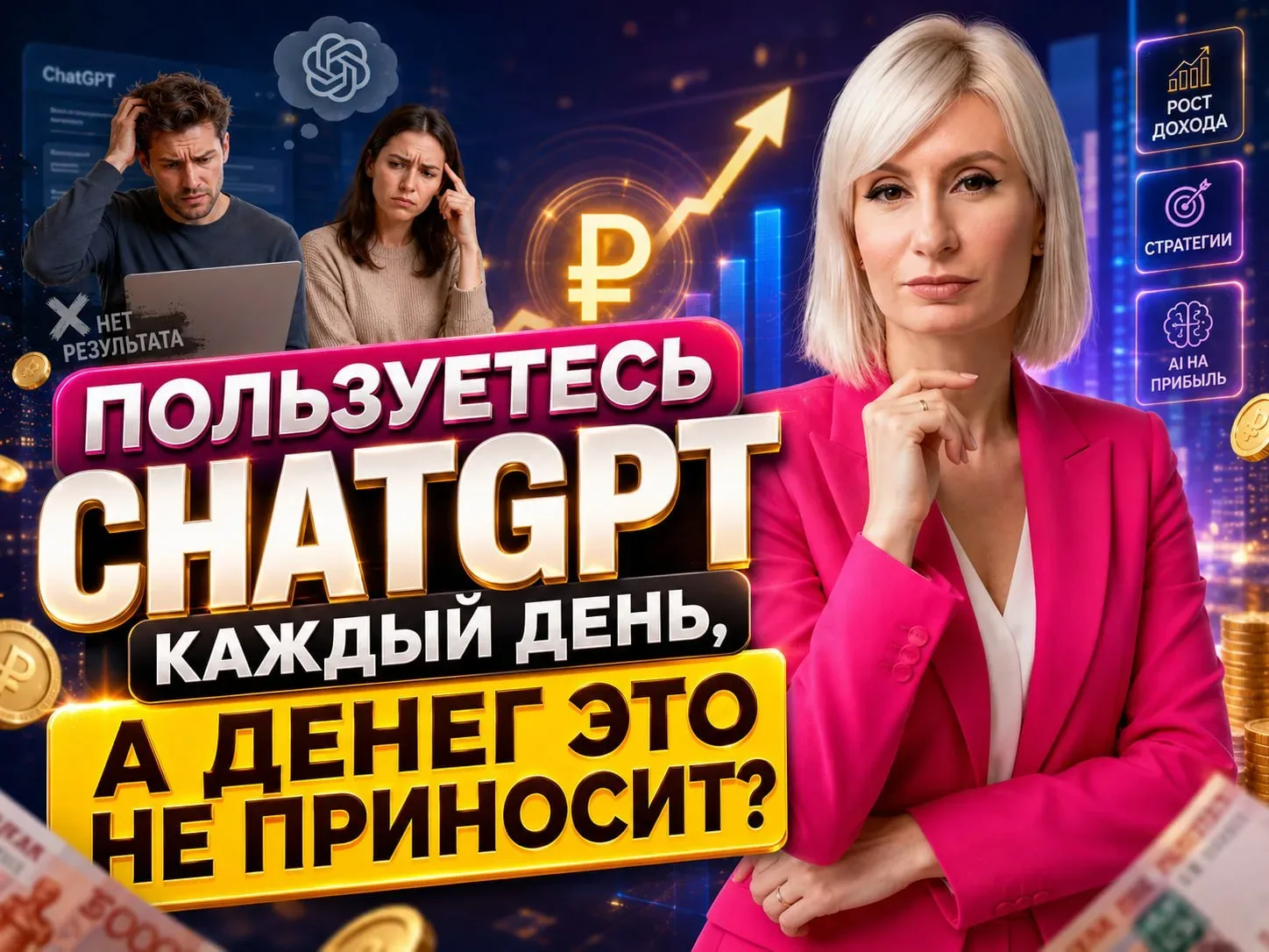 Пользуетесь ChatGPT каждый день, а денег это не приносит?  Не вы одни. По данным ВЦИОМ, за последний