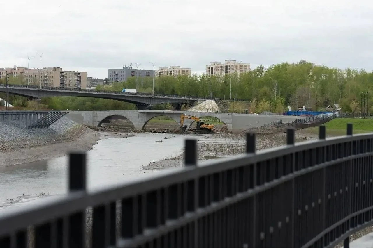 🙌Новый мост через Искитимку почти готов  В Кемерове завершается строительство пешеходного моста, кот