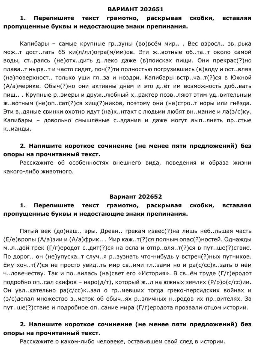 Задания вступительных испытаний по математике и по русскому языку в 5 класс ЛИТ 1533 в 2026 году  Пе