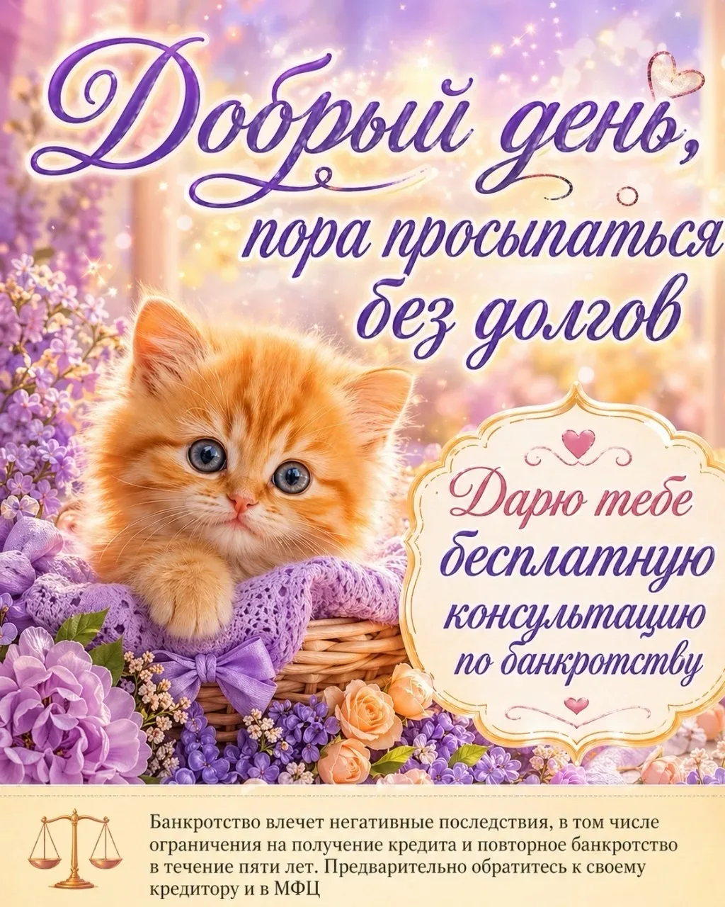 ☀ Лето - время отдыха!  Сейчас самое время подумать о банкротстве, если вы хотите решить финансовые 