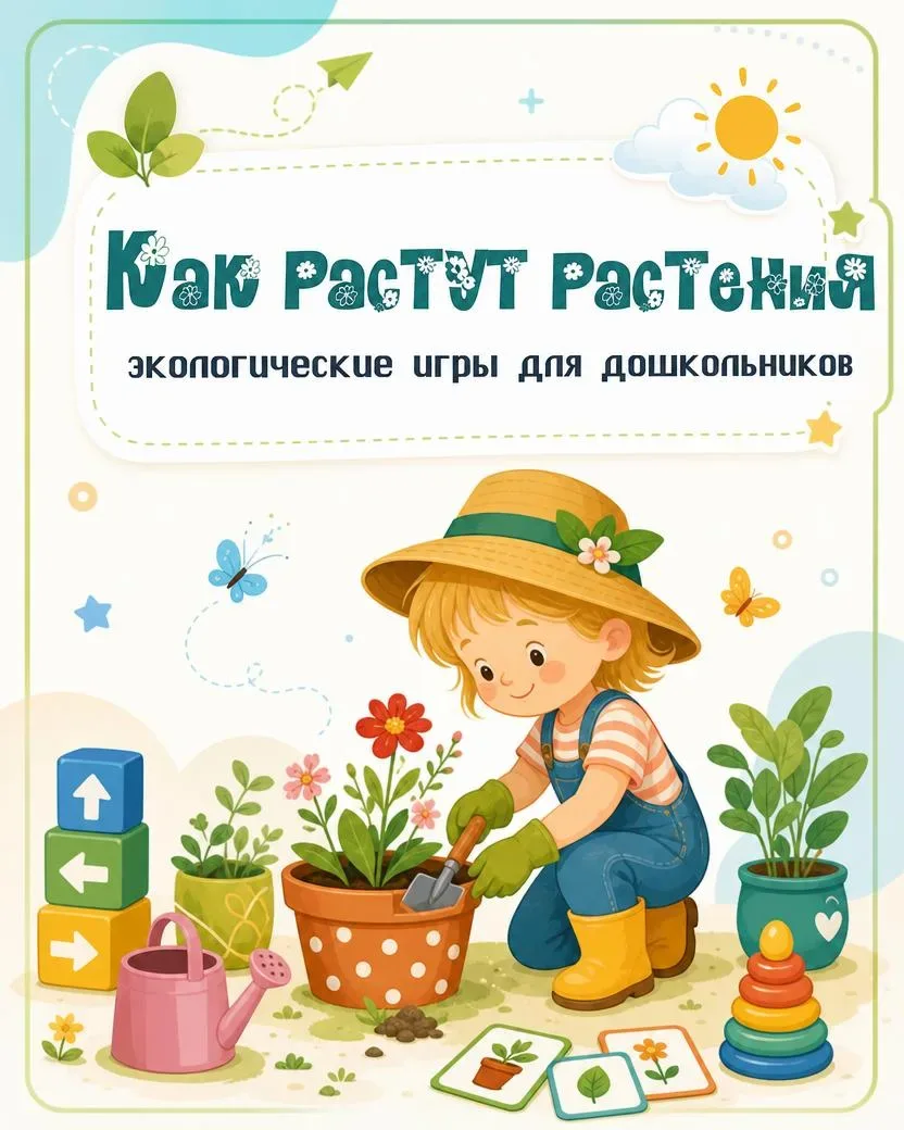 🌱 Как растут растения? Экологические игры для дошкольников  В посте — яркие картинки для занятий, а 