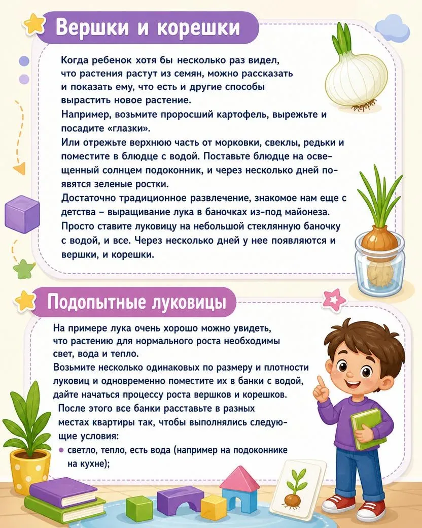 🌱 Как растут растения? Экологические игры для дошкольников  В посте — яркие картинки для занятий, а 