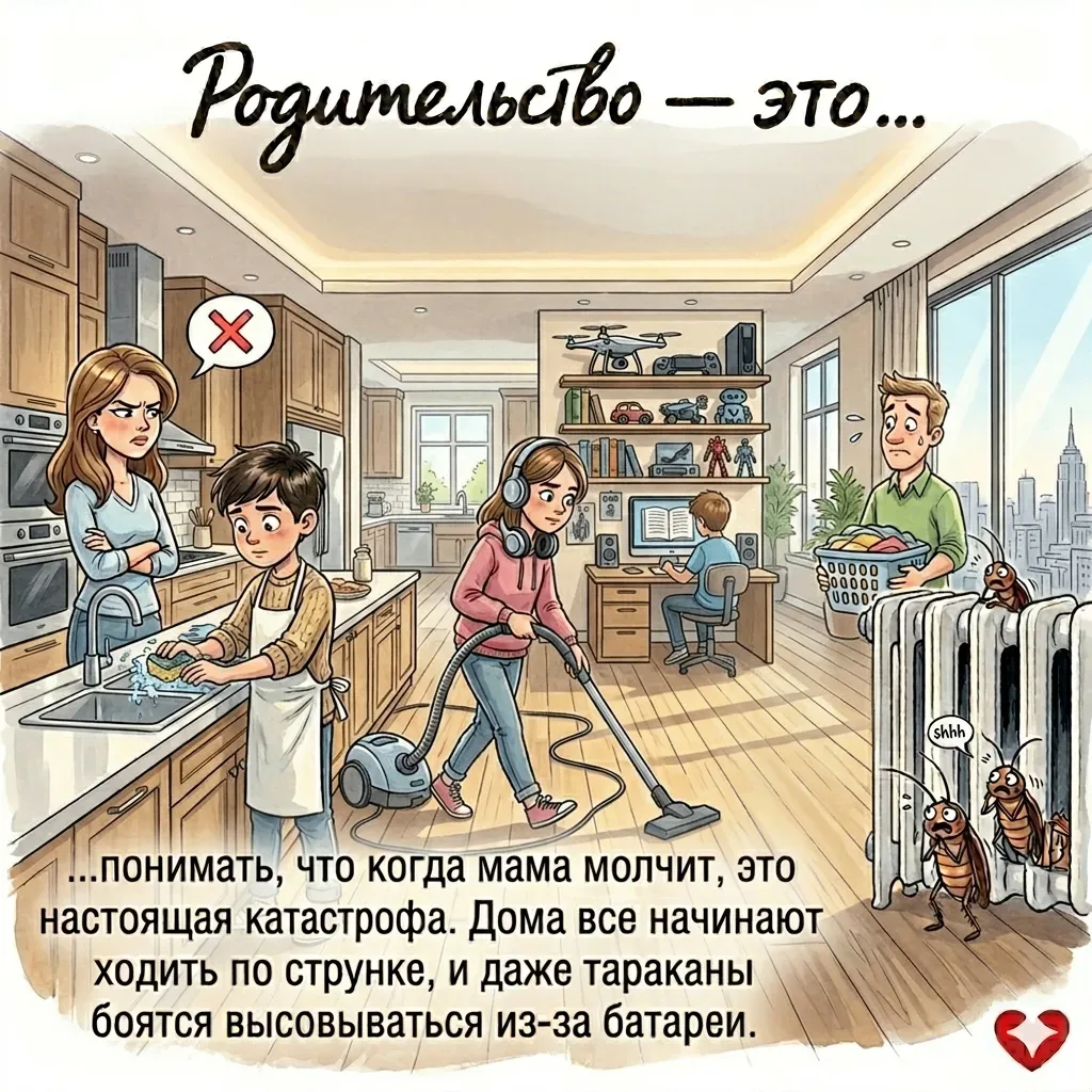 Вспомните детство: когда мама кричит — это еще полбеды. Но когда мама замолкает... вот это настоящая
