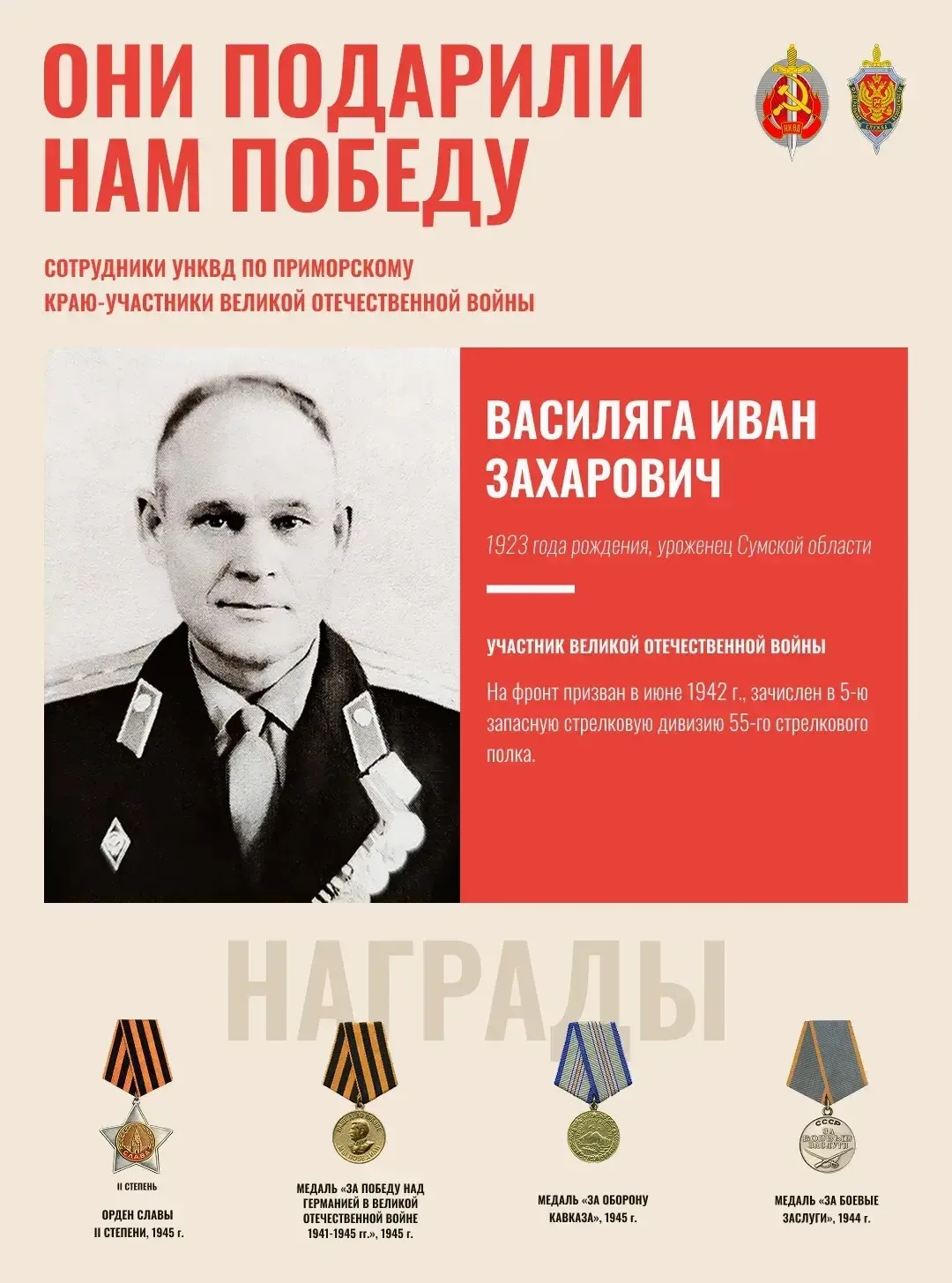 Сотрудники УНКВД по Приморскому краю - герои Великой Отечественной войны.  Люди священного долга ❤️ 