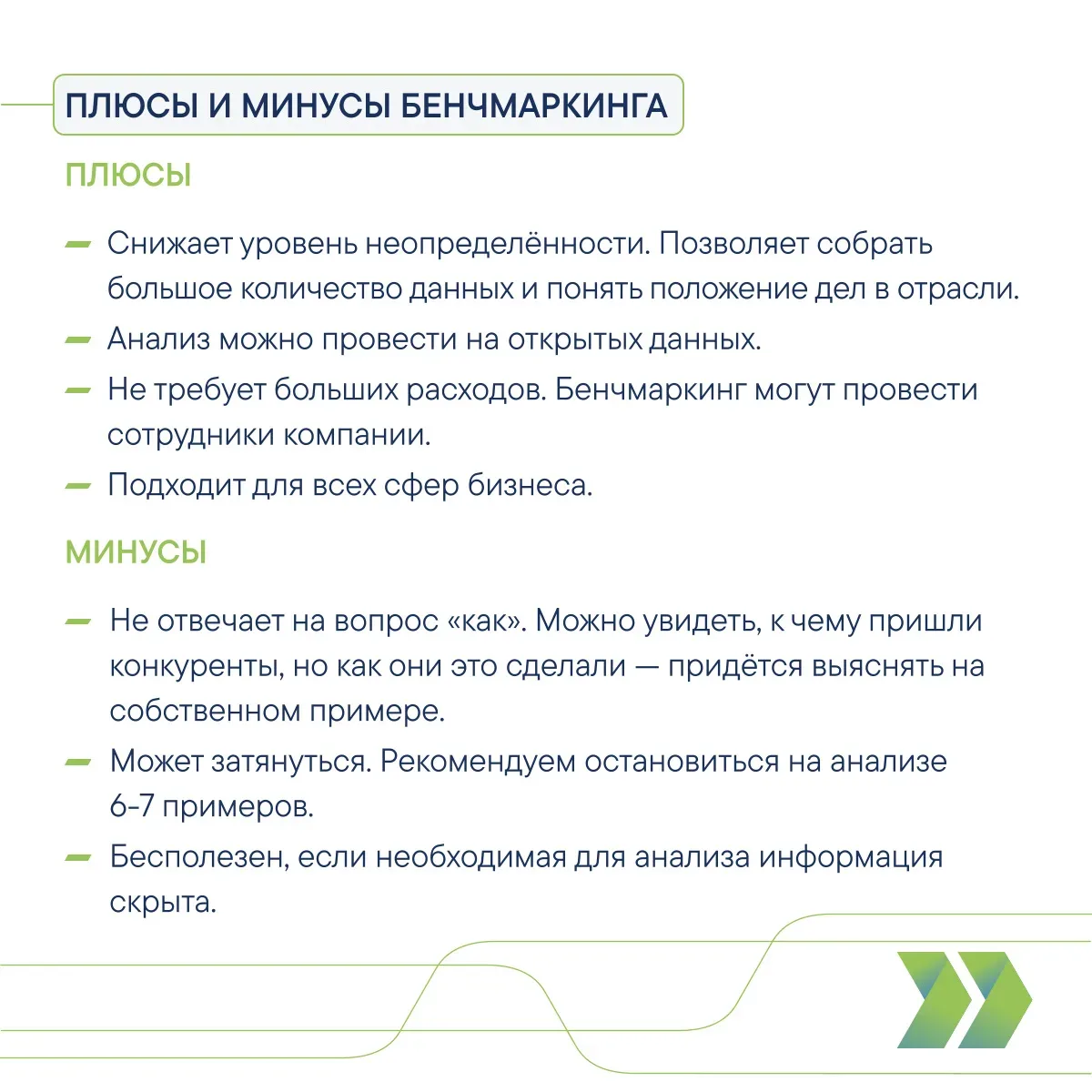 Как найти лучшие практики и применить их для решения задач  Бенчмаркинг — метод анализа, который пом