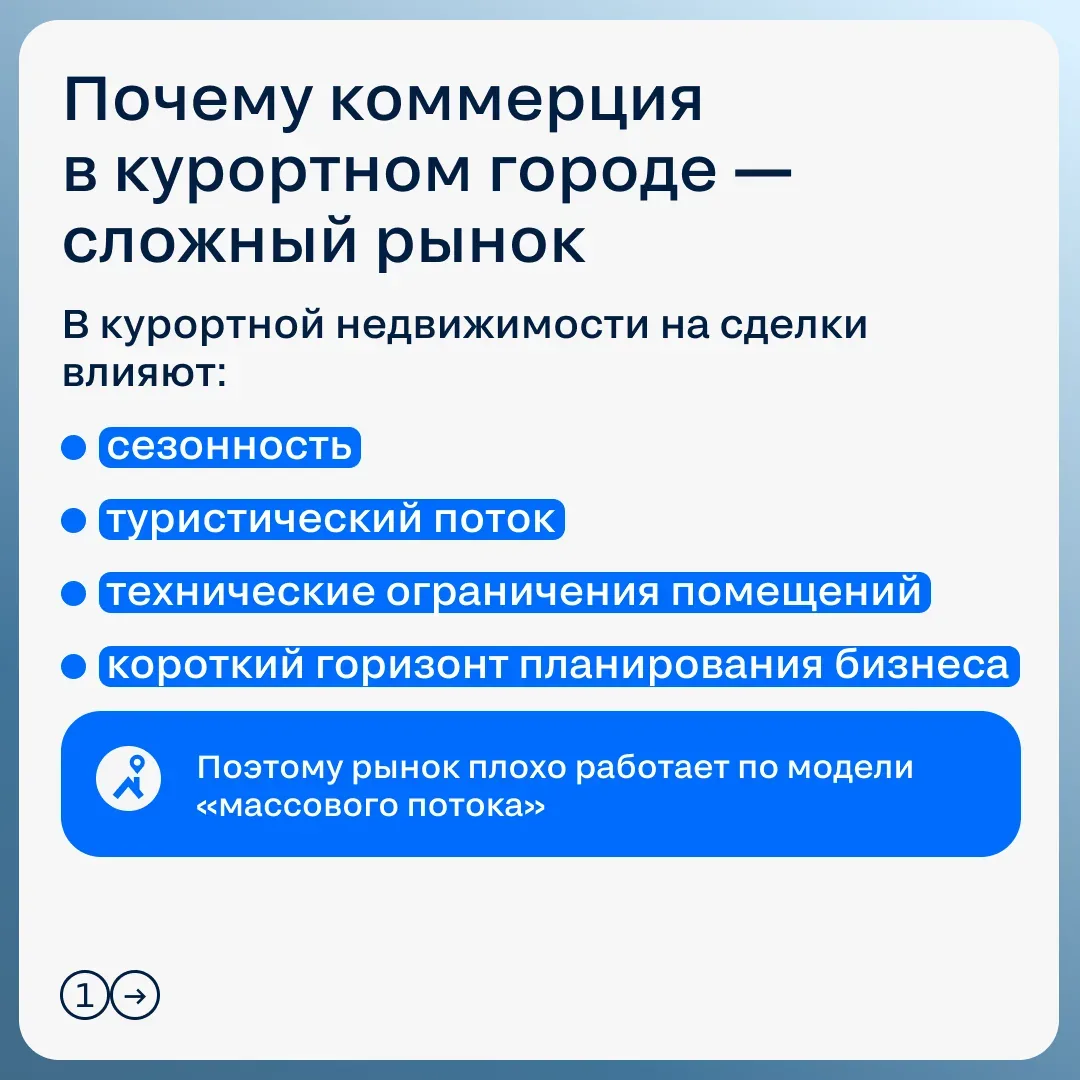 Работа с коммерческой недвижимостью в курортном городе — это не про «поток», а про вдумчивый B2B-кон