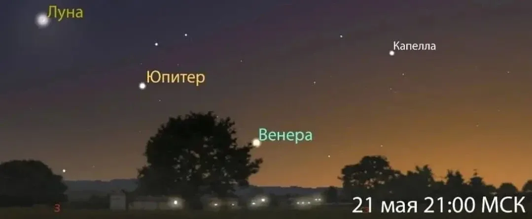 Луну, Юпитер и Венеру можно будет увидеть рядом в ближайшие вечера  Астрономы сообщили, что в течени