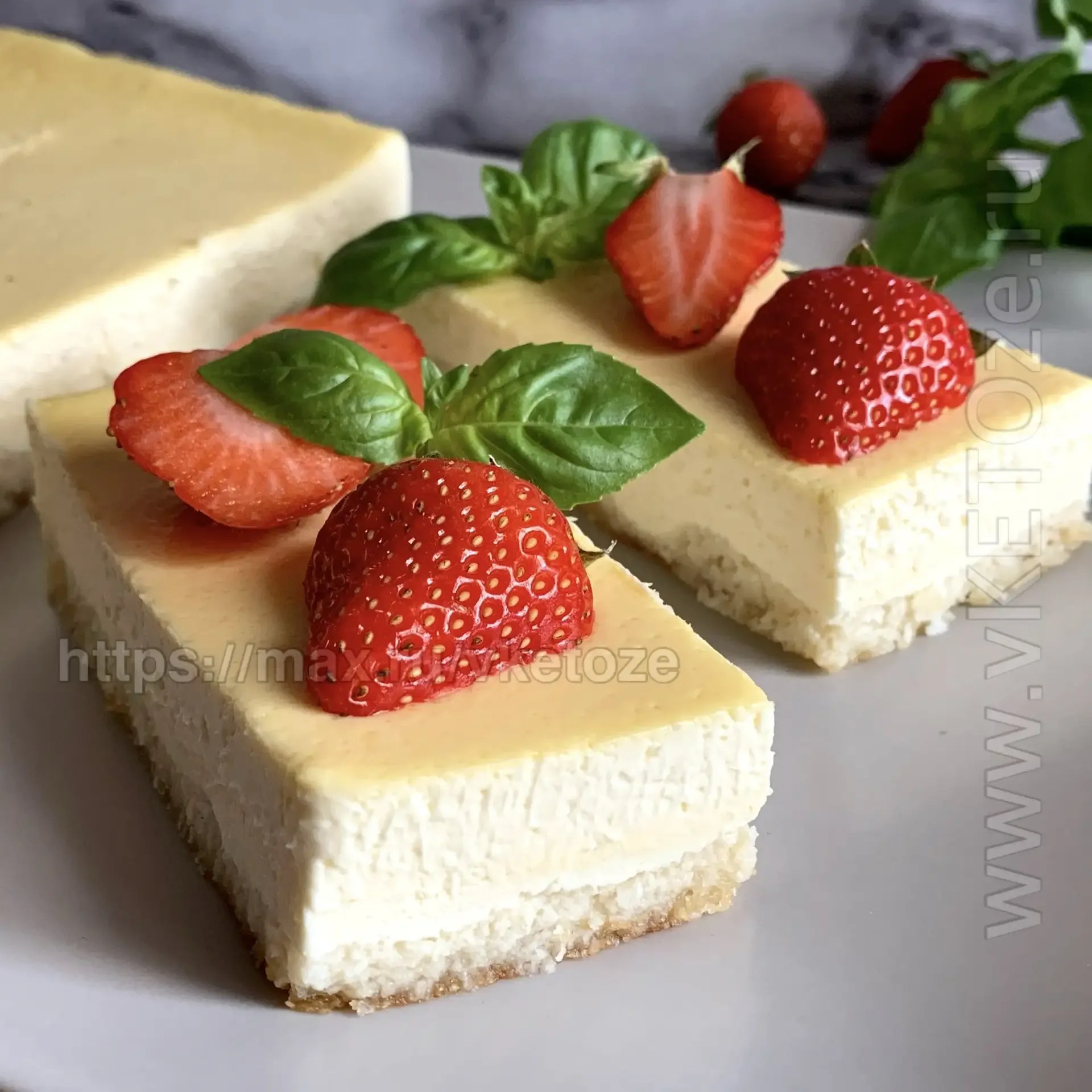 ЧИЗКЕЙК НЬЮ-ЙОРК с песочной основой (КЕТО-рецепт) 🍓🍃  Невероятно нежный и безумно вкусный!  Очень мн