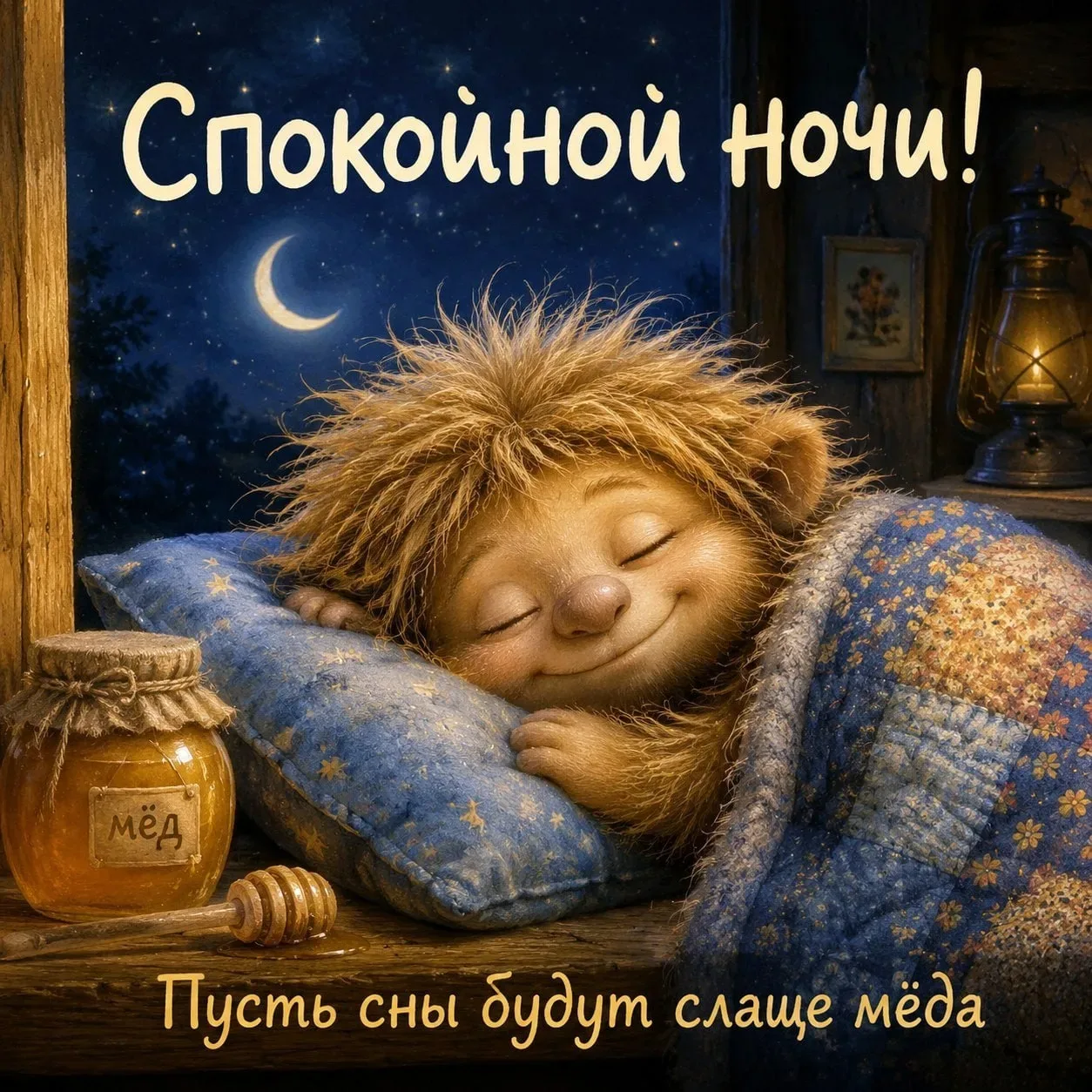 🌙 Спокойной ночи!  🍯✨  Пусть ночь подарит спокойствие, уют и сладкие добрые сны 😊   Отдыхайте, набир