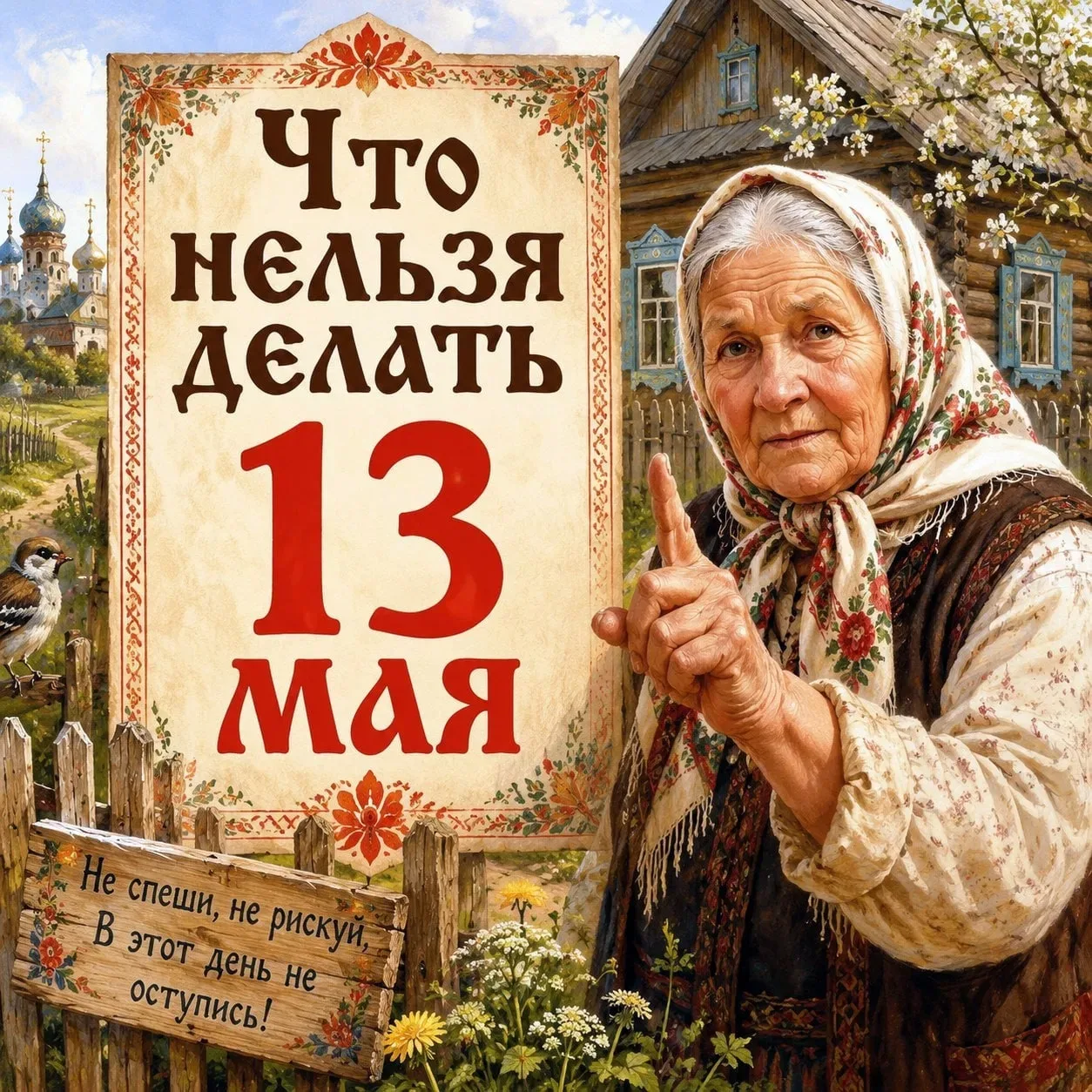 🚫 13 мая — Что нельзя делать 🌿  В этот день старались избегать поспешных решений, ссор и беспорядка,