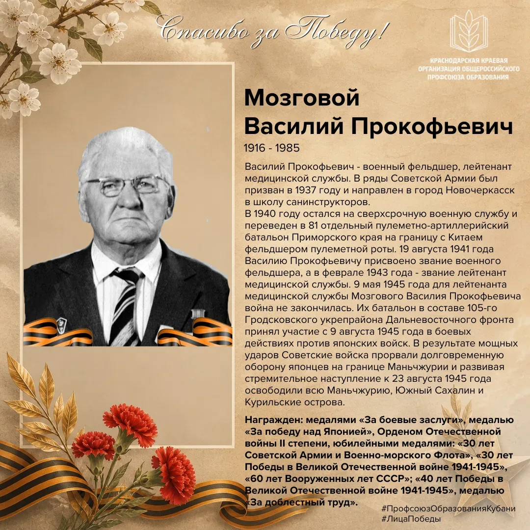 🎗️Спасибо за Победу!  Участники интернет-акции «Лица Победы: расскажи о своем герое»