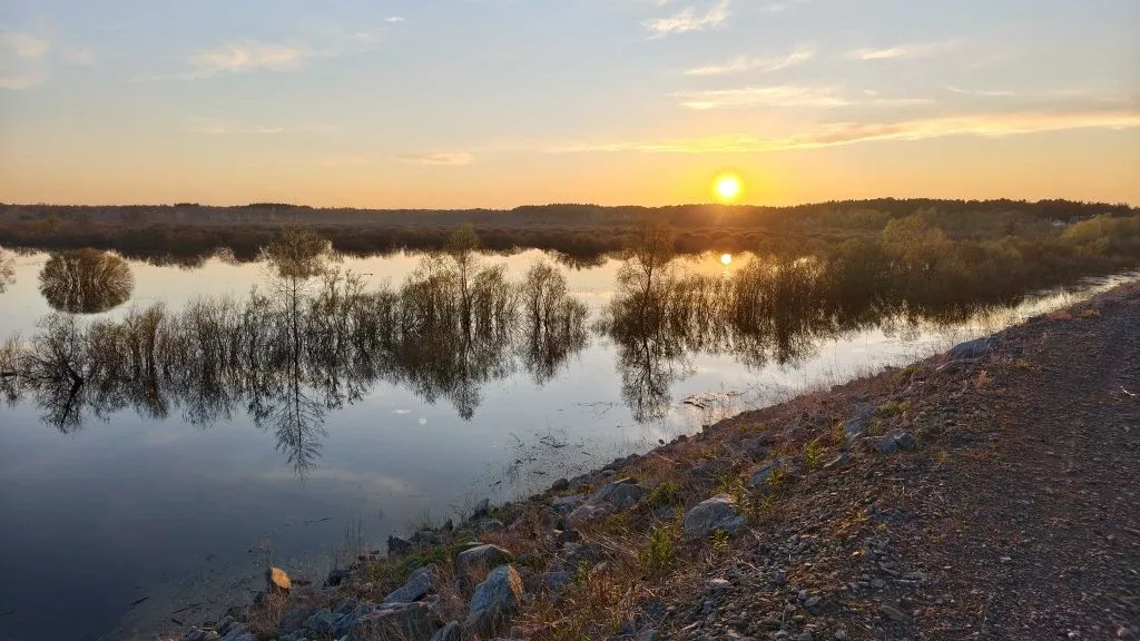 Тихий солнечный вечер ☀️☀️☀️ Вид с Памятнинской дамбы.