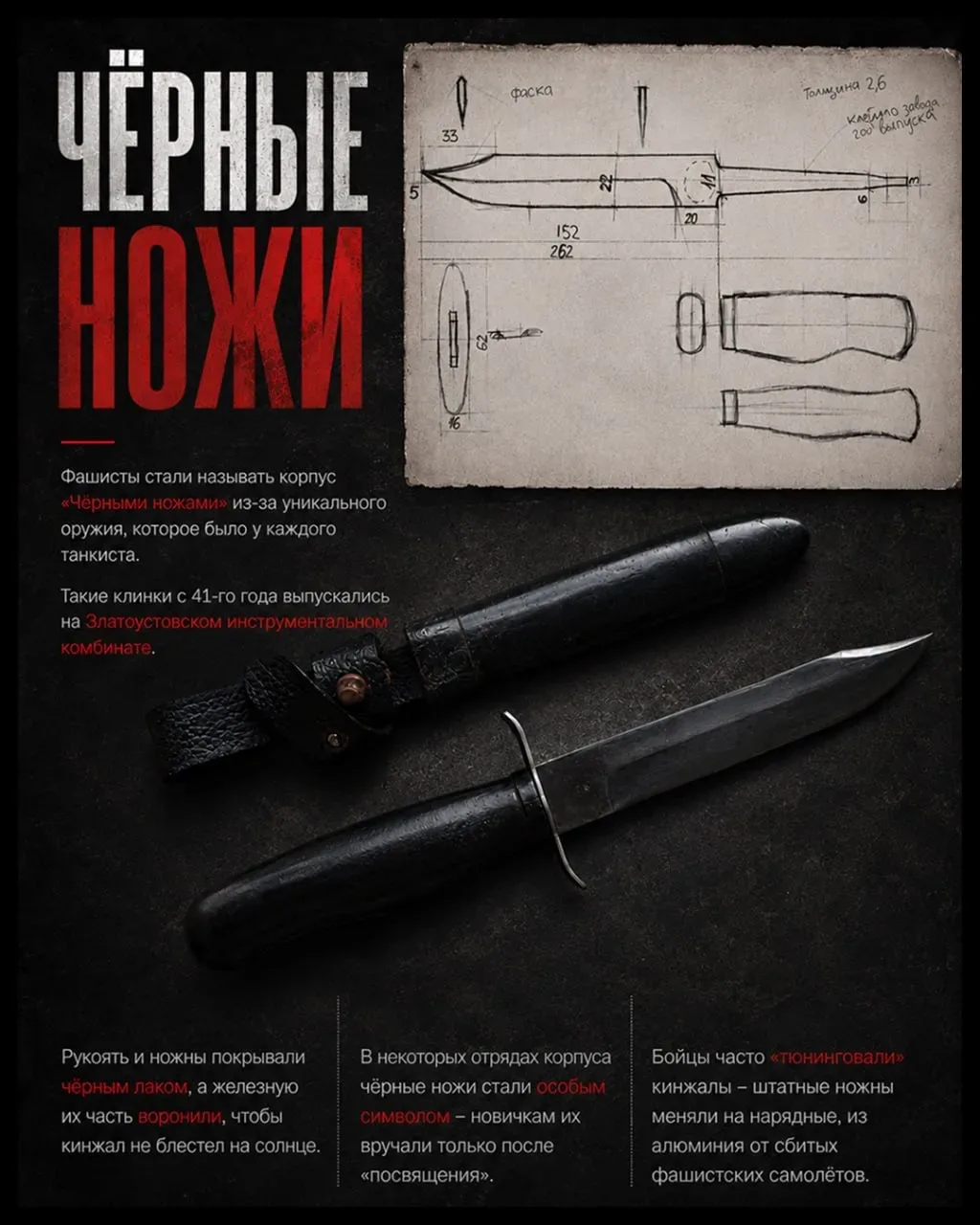 🔴🔵"Дивизия Чёрных ножей" — феномен, показывающий мощь единства нашего народа. Ножи, кстати, с 41-го 