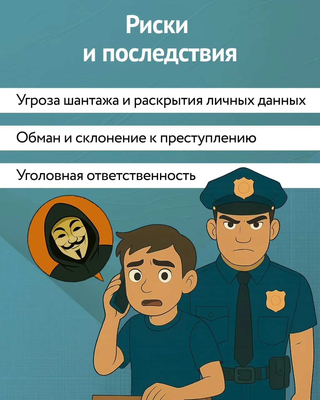 🚨 Будь начеку — это важно!  Слышишь слово «вербовка» и думаешь, что это где-то далеко, в кино? К сож