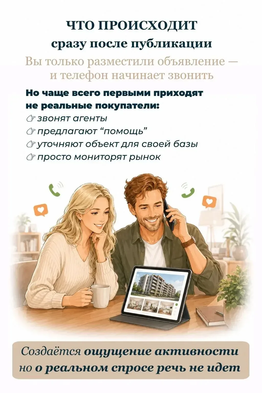 Почему квартира хорошая, а покупателя всё нет? 👀  Вы выкладываете объявление. Первые дни звонки, про