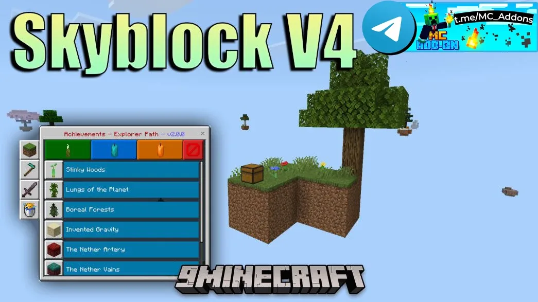 Карта Skyblock V4 (26.x)  предлагает классический опыт выживания на парящем острове с уникальными ос