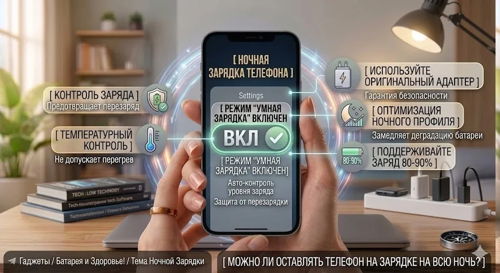 📱Можно ли оставлять телефон на зарядке на всю ночь?  Современные телефоны не боятся ночной зарядки! 