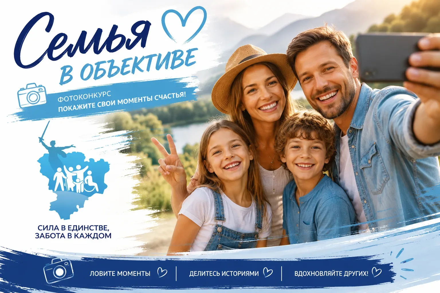 Волгоградская область приглашает семьи на фотоконкурс "Семья в объективе"!  📸 Сроки проведения: с 5 