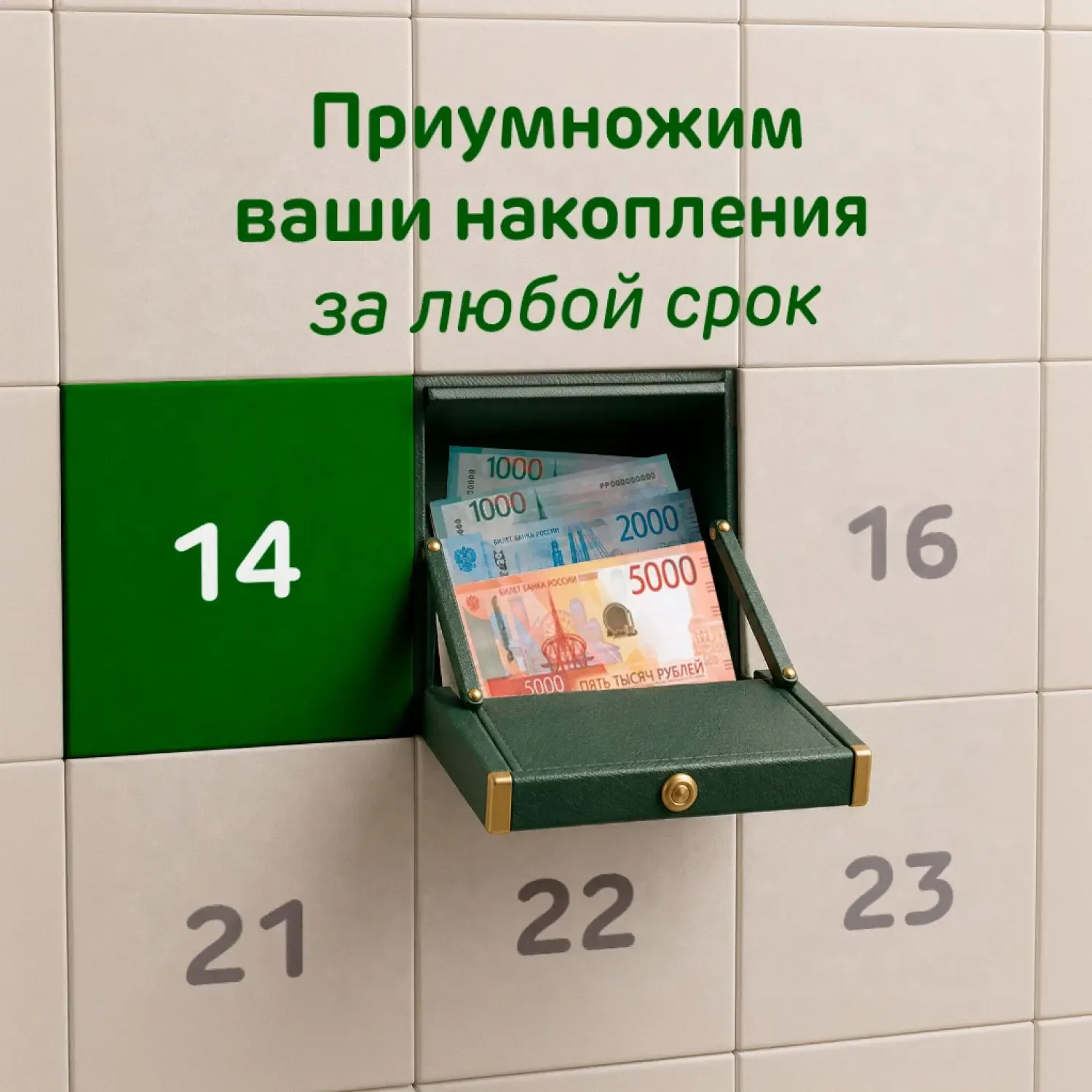Любой день — время, когда можно положить деньги на накопительный счёт  Никаких ограничений по сумме 