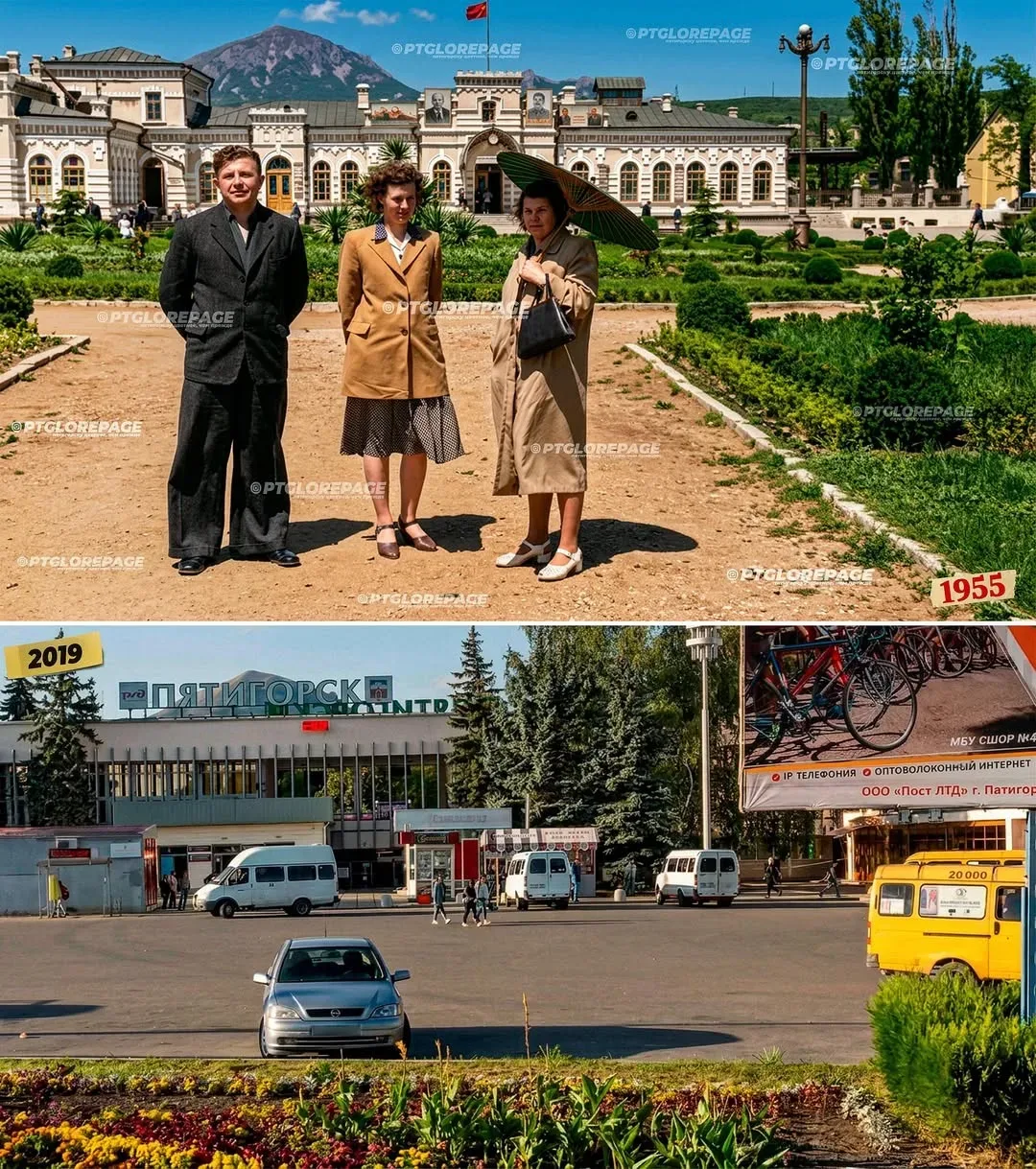 Немного городской истории из аккаунта ptglorepage:  Май 1955 года. На снимке — Привокзальная площадь