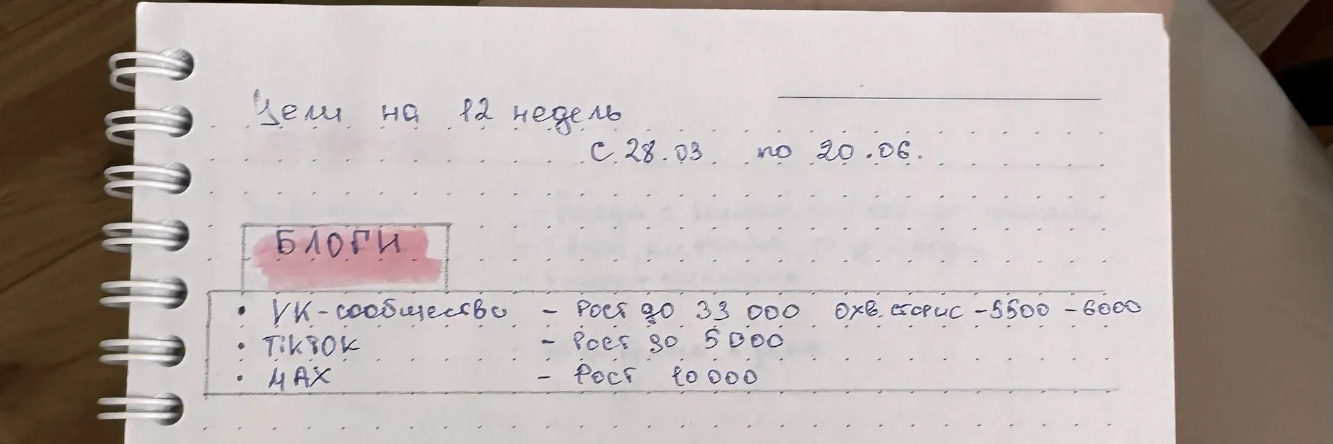 Кстати, я продолжаю вести свой 12 недельный план.  Хотя неделя из него выпала (из-за переезда), но у
