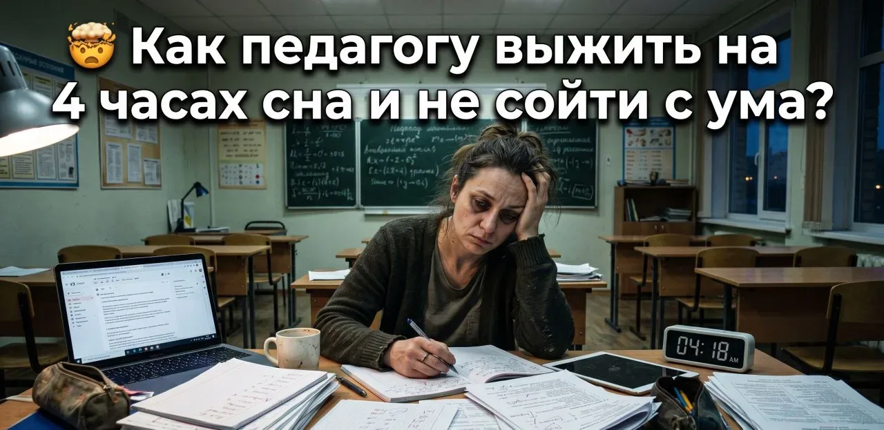 🤯  Как УЧИТЕЛЮ выжить на 4 часах сна и не сойти с ума?  👉 Читайте ЗДЕСЬ 👈