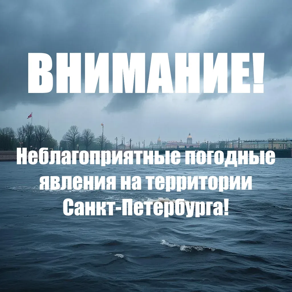 Экстренная информация РСЧС (Санкт-Петербург): Порывы ветра 15 м/с прогнозируются в Санкт-Петербурге 