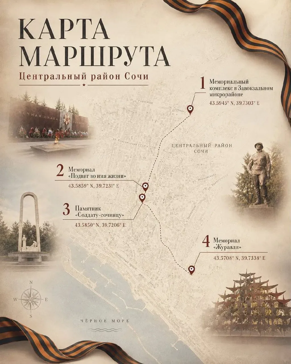 Места в Сочи, которые хранят память   В Сочи есть места, мимо которых многие проходят каждый день — 