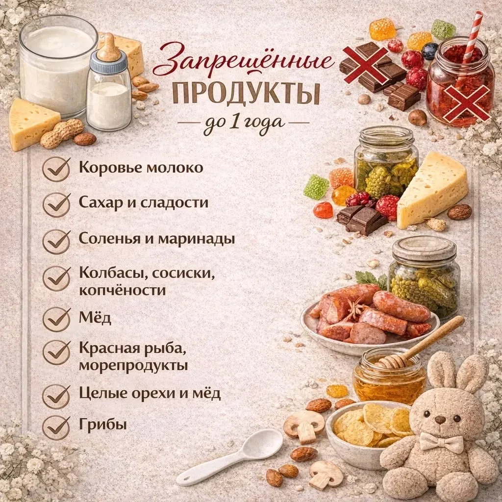 Запрещенные продукты до года 👶🏻