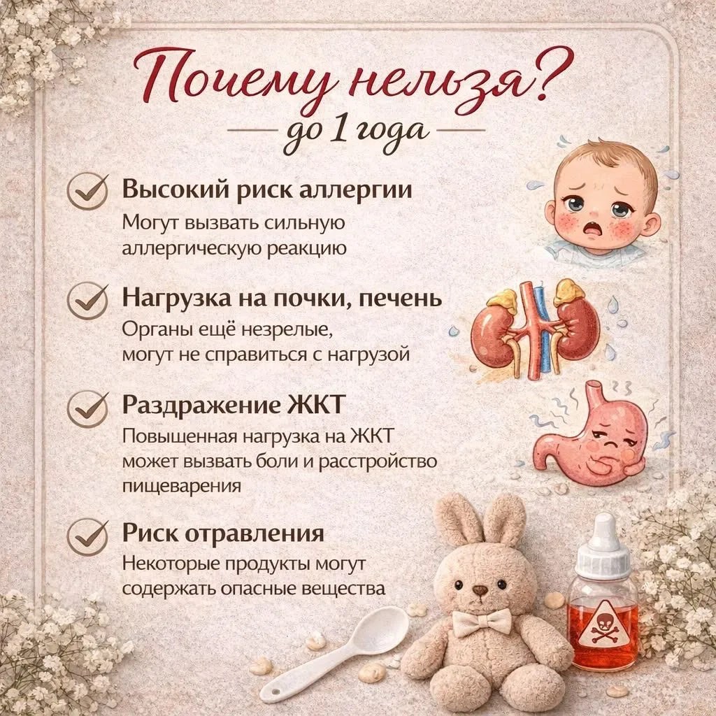 Запрещенные продукты до года 👶🏻