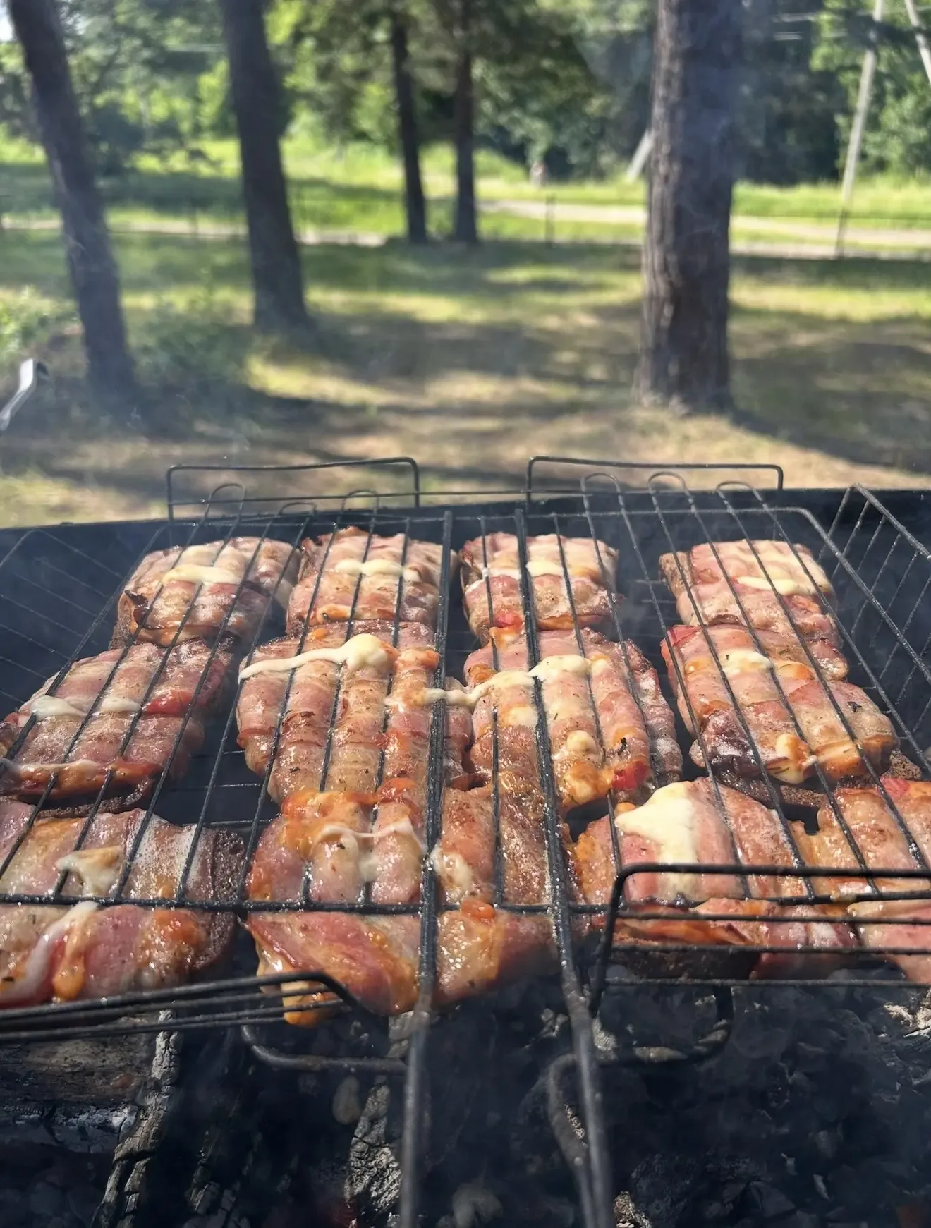Хочу напомнить вам про вкусную дачную еду на скорую руку:  1) Горячие бутерброды с беконом Серый хле