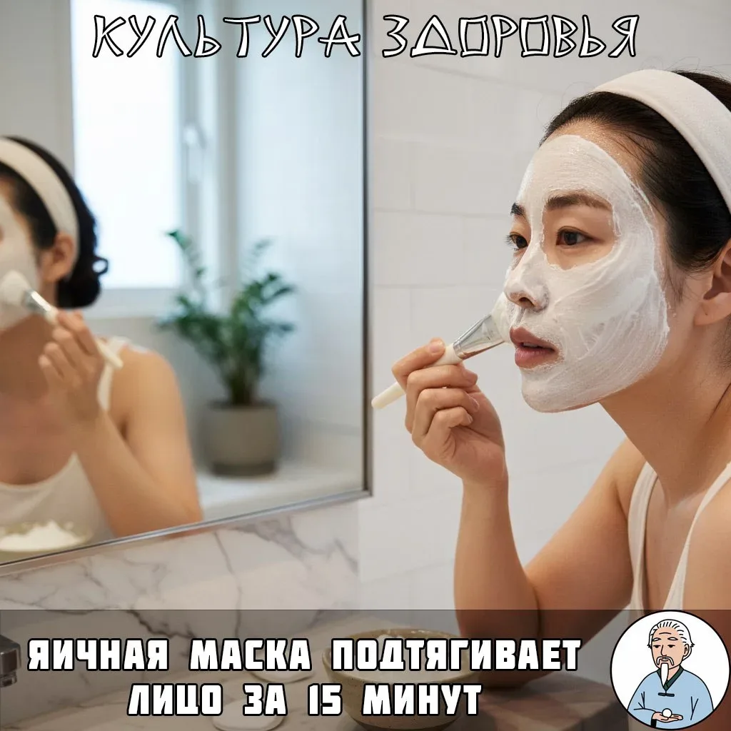 Яичная маска подтягивает лицо за 15 минут Корейский лифтинг из холодильника  Кореянки делают маску и