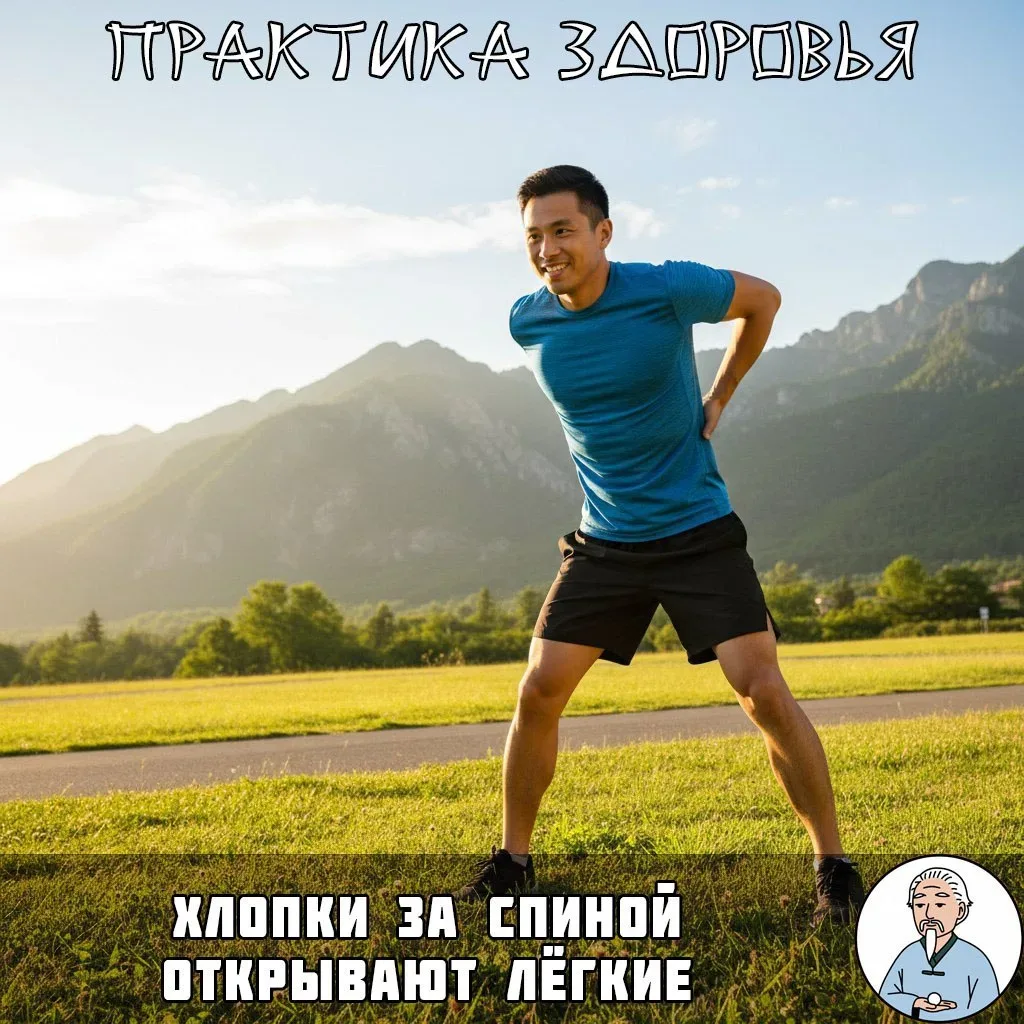Упражнение "Крылья орла" для дыхания  Тибетские монахи в горах делают хлопки за спиной для адаптации