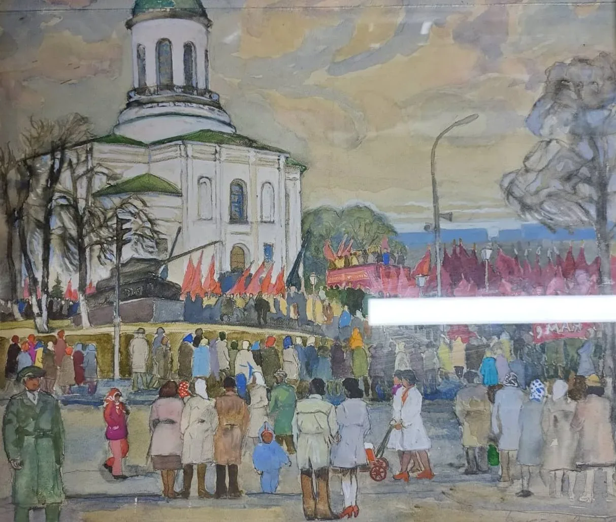 День Победы, Наро-Фоминск.   Художник Орлов Виктор Герасимович. 1976 г.