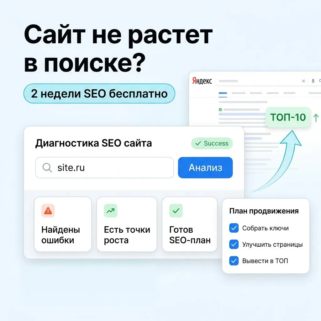 2 недели поискового продвижения без предоплаты  ⚡ Нужны продажи с сайта, но нет времени разбираться 