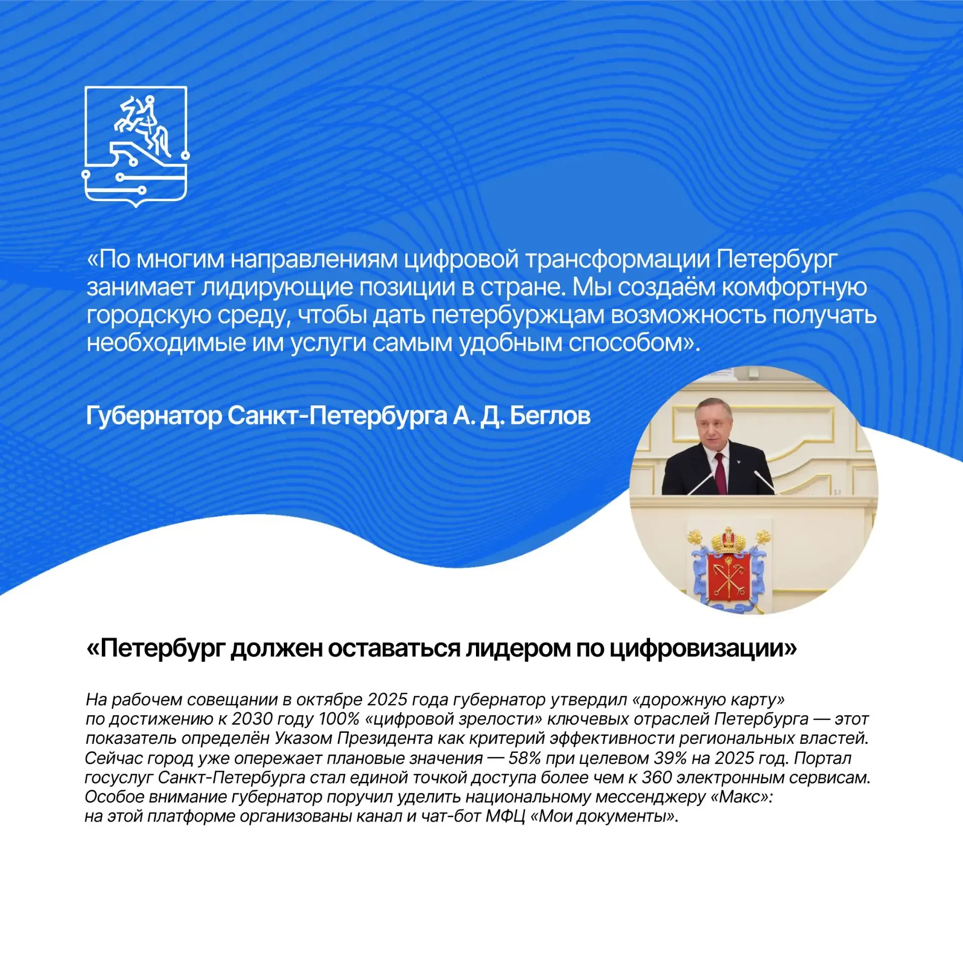🎉 Сегодня мы поздравляем с юбилеем губернатора Санкт-Петербурга Александра Дмитриевича Беглова.   Де