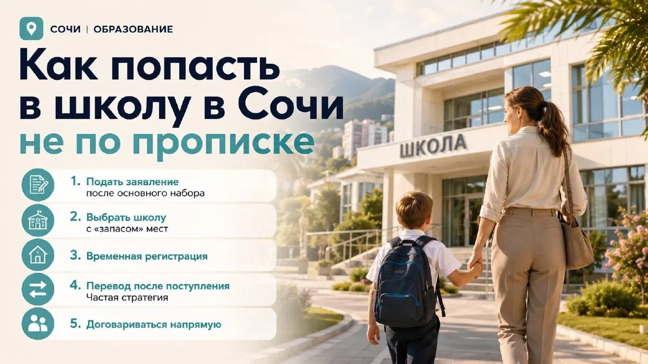 📍Как попасть в школу в Сочи не по прописке  Официально всё просто: ребёнка зачисляют в школу по мест