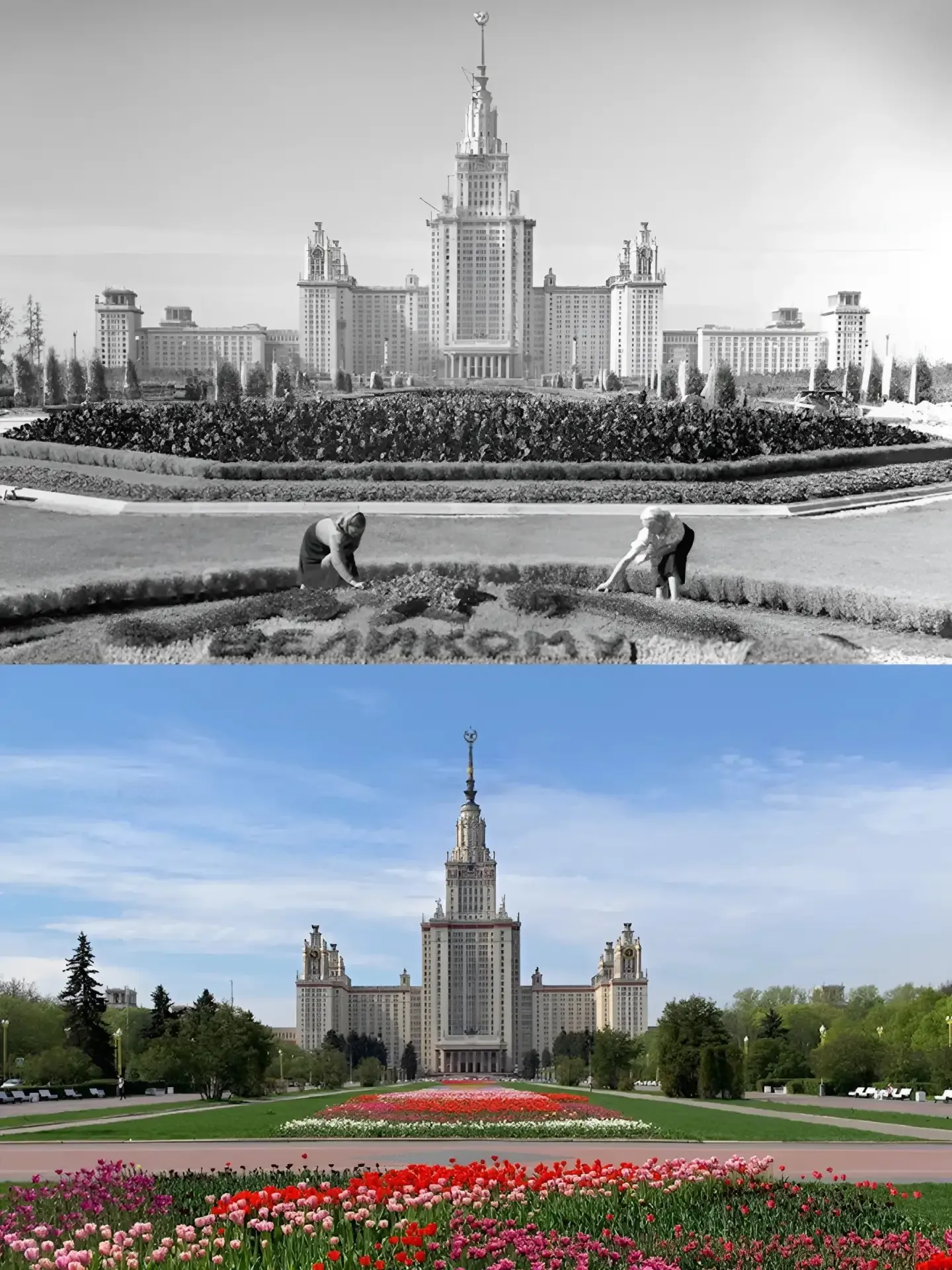 Сделали 3000 фотографий Москвы в формате "Было — стало".  Снимки опубликовали в канале  «Москва в об