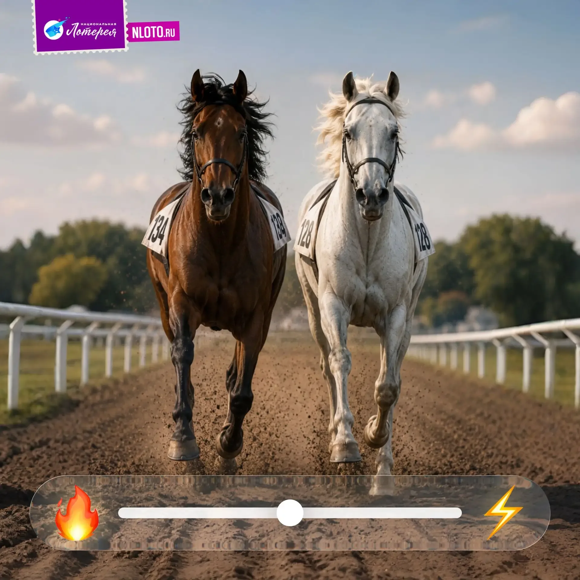 Давайте устроим необычный выходной — сегодня у нас скачки! 🐎  На старте две лошади: 🔥 тёмная — «Огон