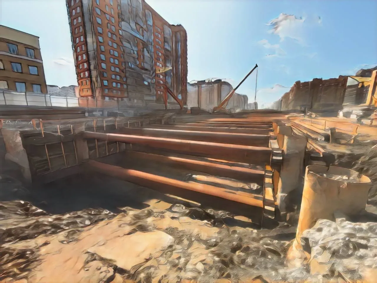 👷🏻‍♂️ На строительстве станции «Богатырская» (проектное название — «Яхтенная») Невско-Василеостровск