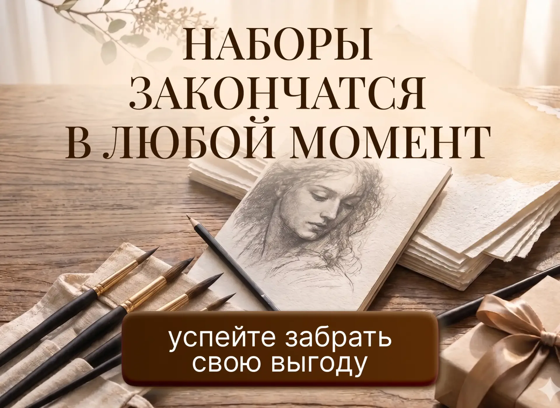 🎉Заберите любой набор и сразу его протестируйте  При покупке бумаги, карандашей или кисточек вас ждё